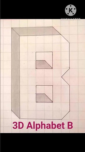 Easy 3D Alphabet B 🥰 3D Drawing 🥰 3D Drawing letter 🥰#art #drawing #artist