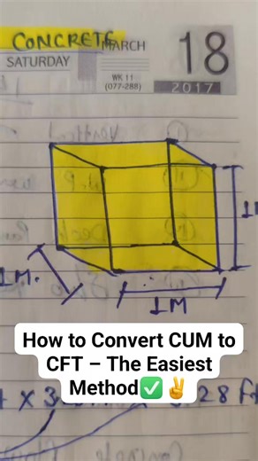 How to Convert CUM to CFT – The Easiest Method. #learning #CivilEngineering #constructiontips #change @topfans | Civil Engineering