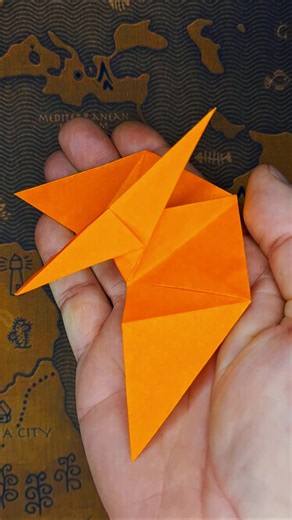 Pterodáctilo de Origami em 60 Segundos! #origami #origamifacil #dobraduradepapel