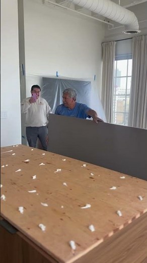 Kitchen Island Quartz Countertop Installation #kitchen #home #quartz #construction #diy #fyp #stone