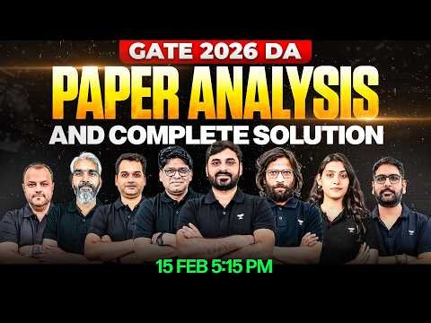 GATE 2026 DA Exam Analysis | Paper Analysis & Complete Solutions | 15 Feb 2026
