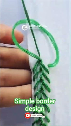 😍 simple border line #handbroidery #embroiderypatterns