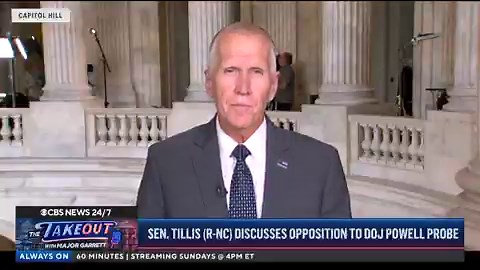 Sen. Thom Tillis (R-NC) is vowing that through the end of his term, he’ll continue refusing to vote on any Fed nominees until the DOJ’s probe into Fed Chair Jerome Powell is dropped.“I have a little over 260 days left in the U.S. Senate. And if that investigation is still going on, in the 260th day, then, I’m pretty certain Kevin Warsh has not been confirmed,” Tillis tells CBS News’ “The Takeout.”