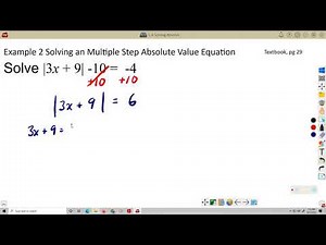 1 4 Absolute Value Equations (Big Ideas, Algebra 1) part 1