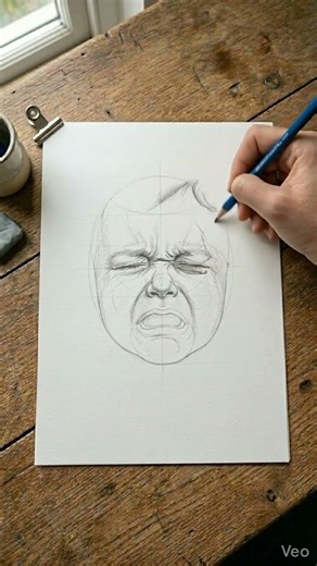 Crying Child Face Pencil Drawing | Time-Lapse Sketch Animation