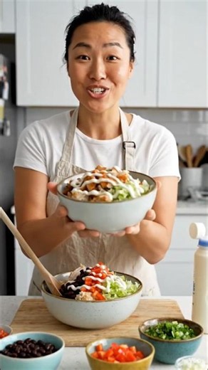 High-Protein Chicken Burrito Bowl 🥗🍗 | Easy Healthy Meal Prep Recipe #chickentacos #usashorts
