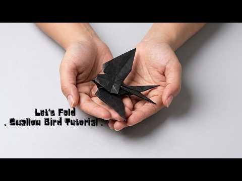 Easy Origami Bird Tutorial for kids & beginners | How to fold a bird - Swallow