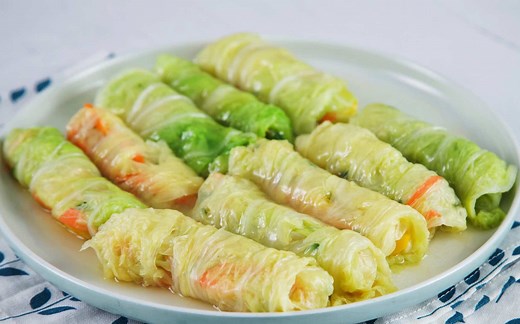鲜甜翡翠白菜卷，素菜也能高大上！