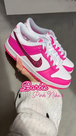 367K views | Barbie Hot Pink Nike’s✨勺 - #barbie #pink #hotpink #pinknails # #ootd #nike #sneakers #barbiestyle | Pink Ivy Customized Shoes | Facebook