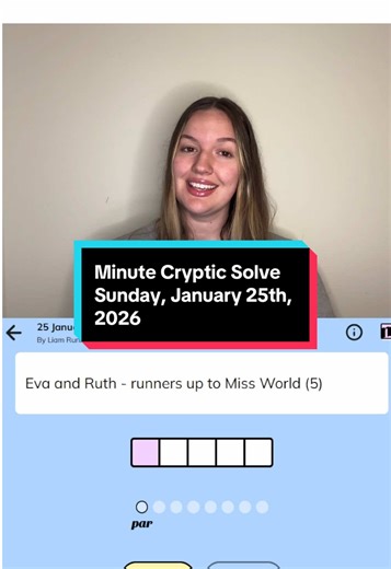 Minute Cryptic Solve Sunday, January 25th, 2026 #minutecryptic #solve #crossword #crypticcrossword #fyp