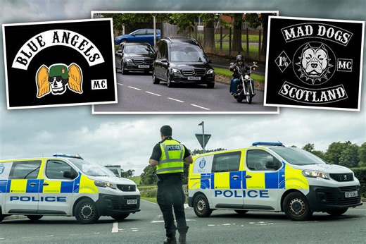 Scots biker gang funeral erupts into bloody bust-up leaving three in hospital