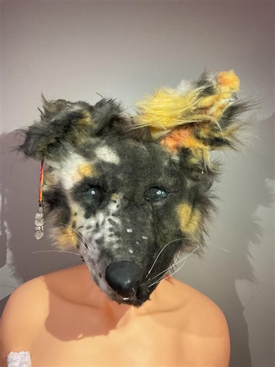 Therian Dog Mask: Bendy Ear, Nose Piercing - Etsy