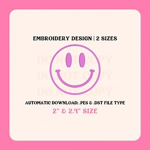 Trendy Smiley Face Embroidery Design (digital Download) - Etsy