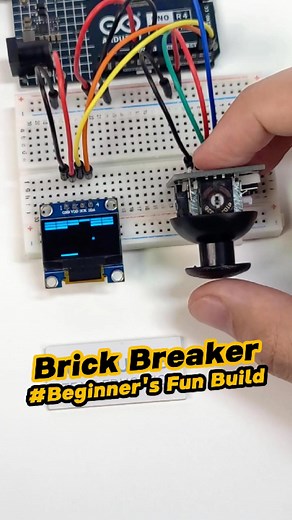 786K views · 5.2K reactions | Joystick-Controlled Brick Breaker on Arduino!#Arduino #OLEDGame #BreakoutGame #DIYArcade #JoystickControl #ArduinoProject #STEMEducation #TechDIY #MiniGame #RetroGaming #MakerProject #ArduinoGaming #ElectronicsFun #GameDevArduino #CodingForKids | SunFounder OpenSource | Facebook