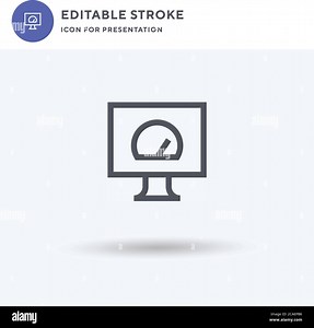 Monitor icon vector, filled flat sign, solid pictogram isolated on white, logo illustration. Monitor icon for presentation Stock Vector Image & Art - Alamy