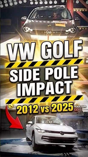 VW Golf Side Pole Crash Test - Old 2012 vs New 2025