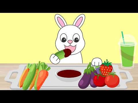 🌶️ Fresh Vegetable Mukbang with Chili Sauce | 🐰 Bunny ASMR Eating Show | AZD Animation