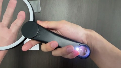 Large Hand Held Magnifying Glass with Light 10X Illuminated High Power Magnifying Glass Rechargeable 49 LED with 4 Modes, Magnifier for Reading, Close Work, Coins, Jewelry, Seniors