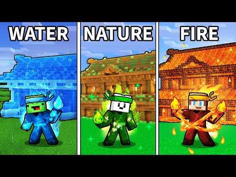 JJ vs Mikey vs Carrie: ELEMENTAL NINJA BATTLE in Minecraft - Maizen