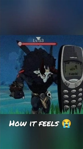 Hitting a wooden shield Mitachurl with a maxed-out DPS build feels like this 😭💀 #genshinimpact