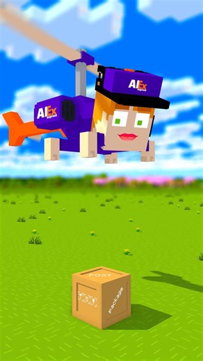 Alex Mail Helicopter delivers packages - Minecraft Animation #minecraft #shorts
