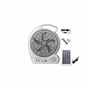 [Hot Item] 12 Inch AC DC 12V Portable Home Solar Powered Electric Rechargeable USB Table DC Fan with LED Light