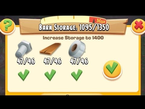 Hay Day Gameplay 297 , Upgrade Silo Storage to 1400 (Level 64)