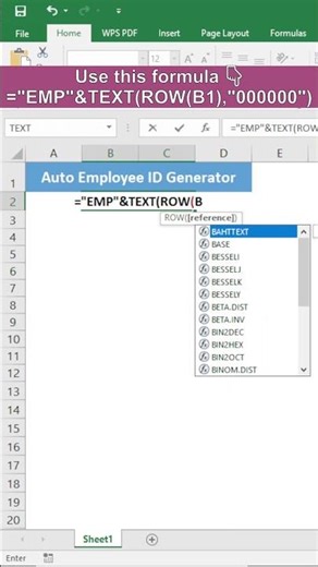 Auto Employee ID in Excel 😳 (1 Formula Trick)
