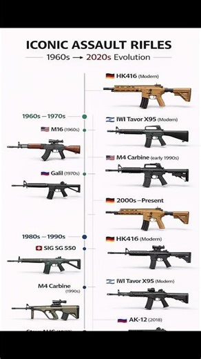 Evolution of Iconic Assault Rifles (1960s–2020s) #MilitaryHistory #Shorts