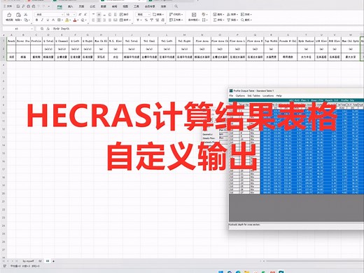 HECRAS计算结果表格自定义输出