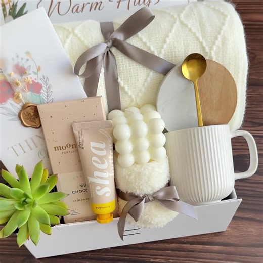 Thinking of You Gift Box, Get Well Soon Hygge Gift Box, Succulent Gift Basket, Hug in a Box, Sympathy Gift Box, Emotional Support Gift Box - Etsy