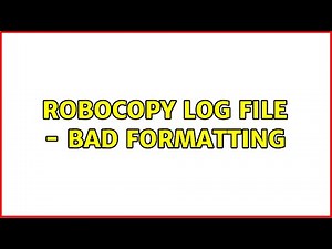 Robocopy log file - bad formatting