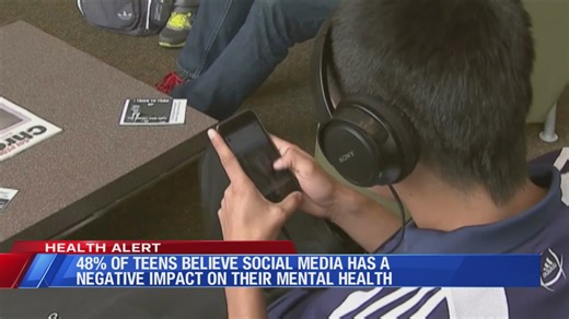 48% of teens believe social media has a negative impact on mental health