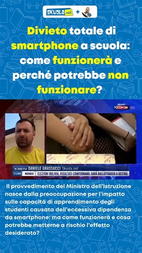 Daniele Grassucci on Instagram: "Perché Valditara ha deciso di vietare gli smartphone totalmente anche alle superiori? Contrariamente a quello che molti pensano, la motivazione principale non risiede nel proibire uno strumento di distrazione così potente. Il vero e principale motivo risiede nella preoccupazione del Ministro dell'Istruzione per gli studi che confermano la correlazione tra l'eccessivo uso degli smartphone e la riduzione di memoria, capacità di apprendimento e creatività rilevata n