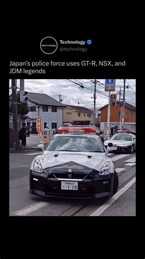 Technology on Instagram: "Japanese police units have added high-performance JDM cars such as the Nissan GT-R, Honda NSX, and 370Z NISMO to their fleet. These vehicles, often donated and modified with sirens and lights, are deployed for traffic safety campaigns and special patrols. While visually striking, they serve as tools for education, public awareness, and occasional high-speed enforcement. Love technology? Follow @Technology Credits: @motormaniaco_ #japan #police #gtr #nsx #technology #car