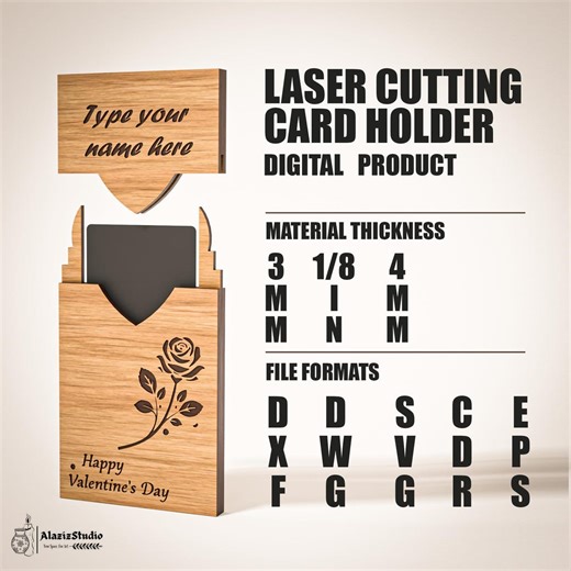 Laser Cut Gift Card Holder Template SVG DXF – 3mm & 4mm File - Etsy