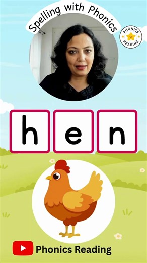 Spelling with phonics hen cvc words learn to read and spell with phonics