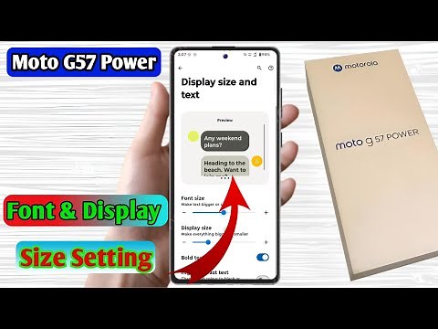 moto g57 power me display aur font size change | moto g57 power font size settings