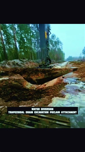 Water Diversion - Trapezoidal Drain Excavation Poclain Attachment 🌊🚜