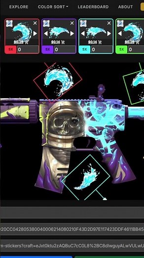 🌊🌊 M4A4 | Desolate Space Sticker Craft 🌊🌊 WATER HOWL ! 🦊💦💦 #cs2 #stickercraft #csgo #skins