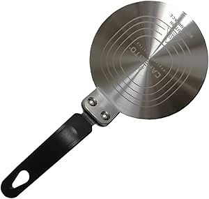 CAFECITO Stainless Steel Induction Diffuser Plate – 5.11” Heat Adapter for Moka Pot & Small Cookware – Aviation Alloy Aluminum Core, PVC Handle – Works on Induction Cooktops