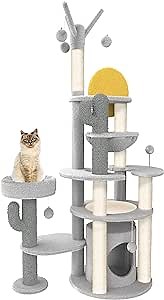 Hawsaiy 72 Inches Cat Tree Tower for Indoor Cat Kitten Furniture Condo with Scratching Sisal Posts, Hammock, Ball Toys and Perch in to The West