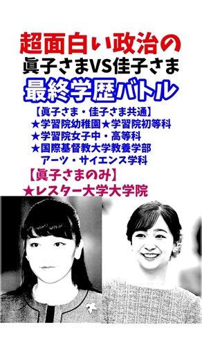 眞子さま佳子さま最終学歴比較 #政治系