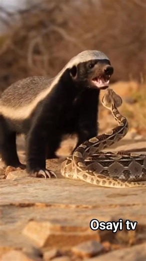 Real-life wildlife footage showing a honey badger aggressively confronting a puff adder, dodging strikes and attacking the thick-bodied snake on rocky ground, chaotic movements, raw animal instincts. #wildlife #fblifestyle | Toiletboy1 fans page