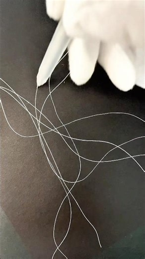 ABSTRACT LINES Neuro Art Drawing on Black Paper ASMR #shorts