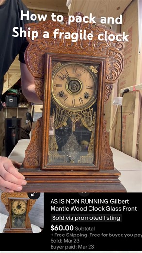 How to pack and ship a fragile wood clock for online or eBay #ebay #resale #shipping #clock