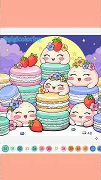 Dessert week #4 Colorful macaroon #gigicoloring #coloringbook #localstarbinit