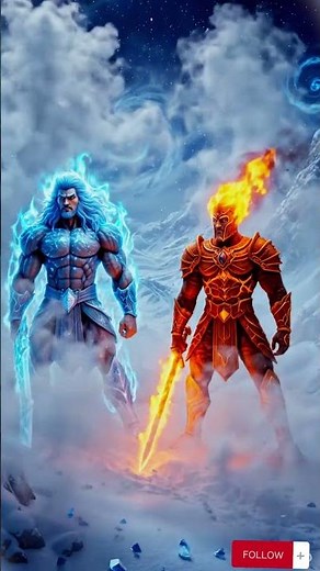 ICE vs FIRE ⚔️ Epic Battle in Ice Age (3D Animation)Mythic Ice Age Battle ❄️🔥 Two Warriors Clash!