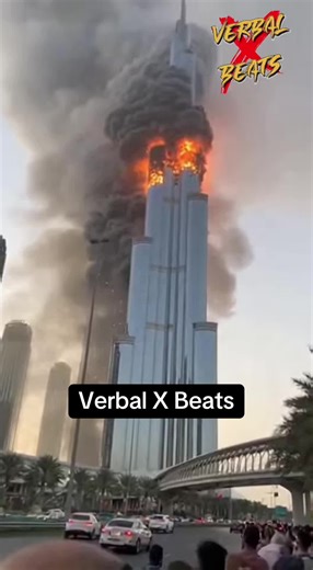 A skyscraper in Dubai is on fire after being struck. “Locked In” instrumental produced by Verbal X Beats. #d#dubaib#beats#synclicensingh#hiphopb#beatsforsale