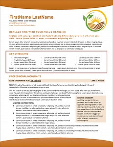 Agricultural Edge Resume Template